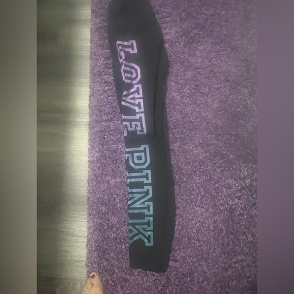 PINK Victoria's Secret Pants - ✨VS PINK Black Leggings with Love Pink Graphic